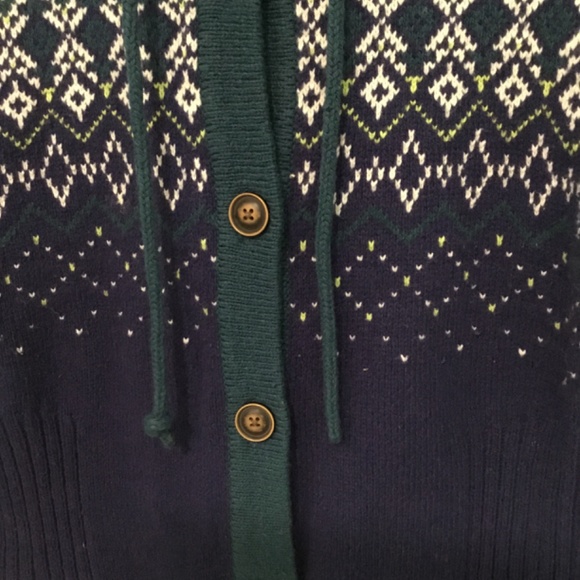 Eddie Bauer knitted sweater with hood, women’s size large, button up - Picture 6 of 9